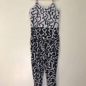 Black and white geometric jumpsuit !!